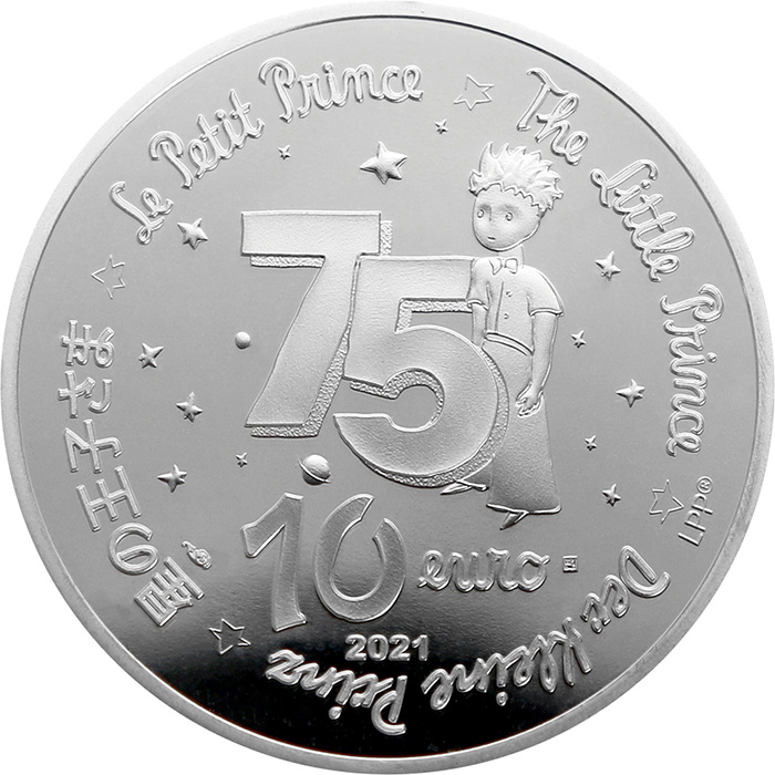 Stříbrná kolorovaná mince Malý princ: Měsíc 2021 Proof