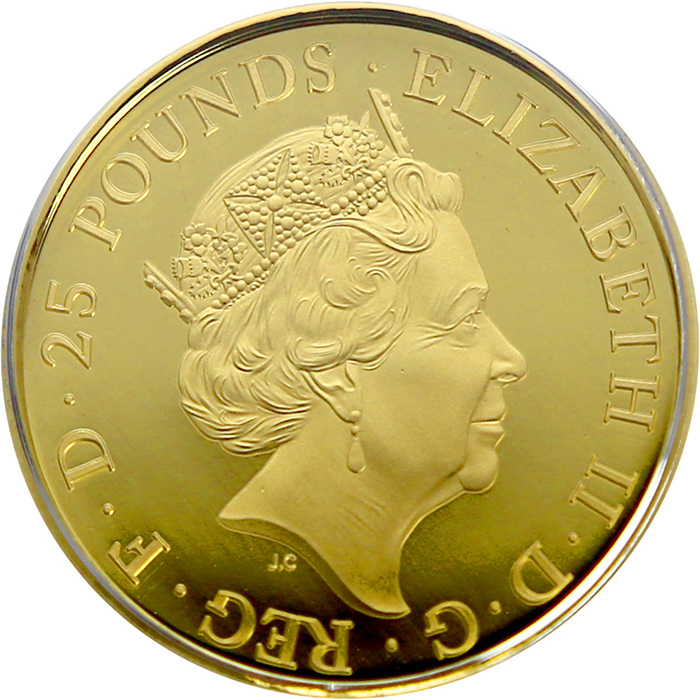 Zadní strana Zlatá minca Griffin z Edward III 1/4 Oz 2021 Proof