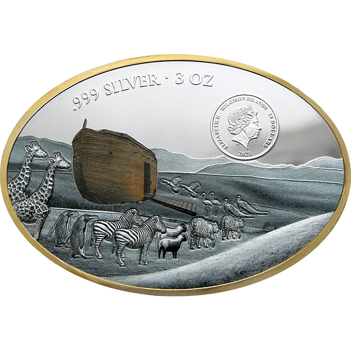 Stříbrná mince Noemova Archa 3 Oz Dřevo 2021