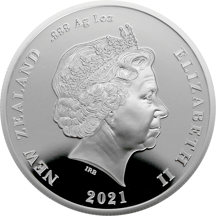 Zadní strana Stříbrná mince 95. narozeniny královny Alžběty II. 1 Oz 2021 Proof