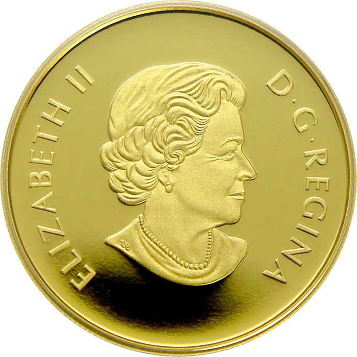 Zadní strana Zlatá mince Polární lední medvěd 2013 Proof (.99999)