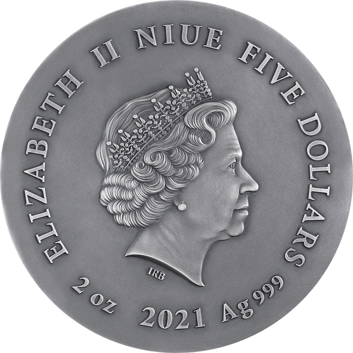 Stříbrná pozlacená mince 2 Oz Lvice 2021 Antique Standard