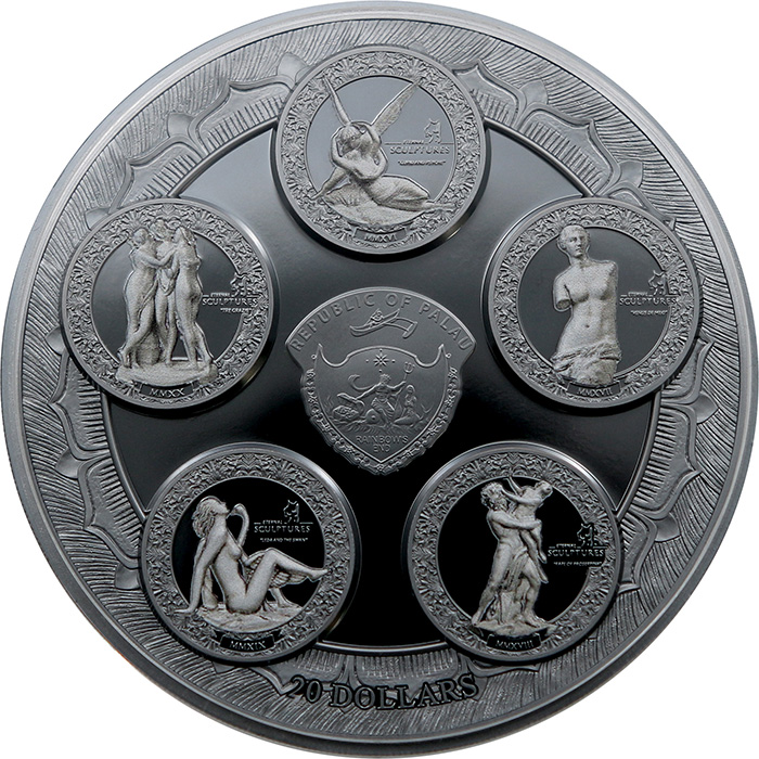 Stříbrná mince 5 Oz Věčné sochy - Extáze svaté Terezy Ultra high relief 2021 Proof