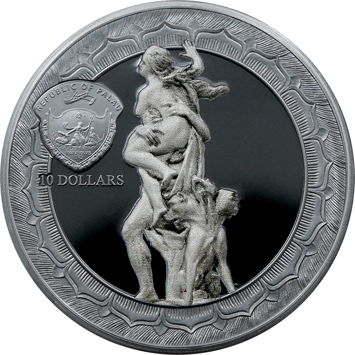 Stříbrná mince 2 Oz Věčné sochy - Únos Proserpiny Ultra high relief 2018 Proof
