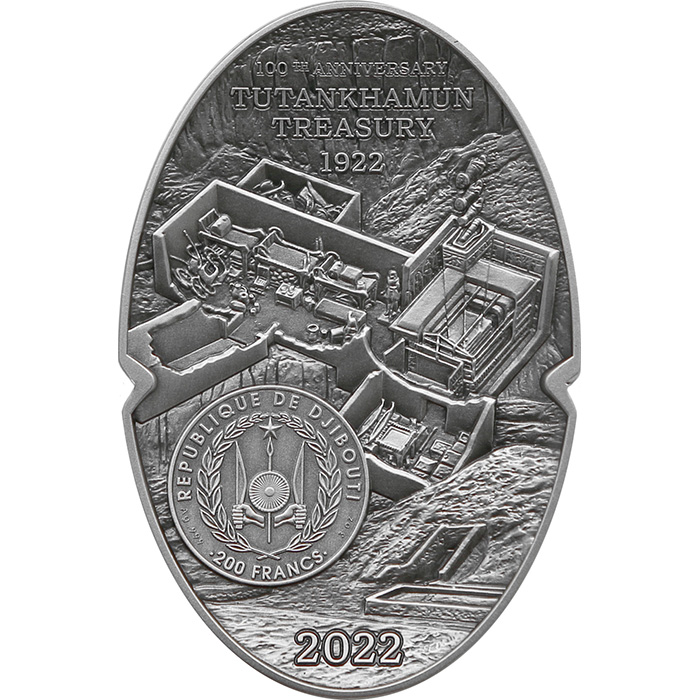 Strieborná minca 3 Oz Maska Tutanchamóna 2022 Antique Štandard