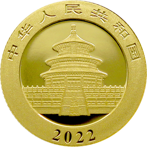 Zlatá investiční mince Panda 3g 2022