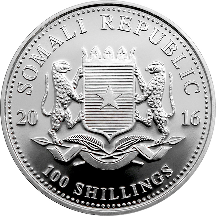 Stříbrná investiční mince Slon africký Somálsko 1 Oz 2016