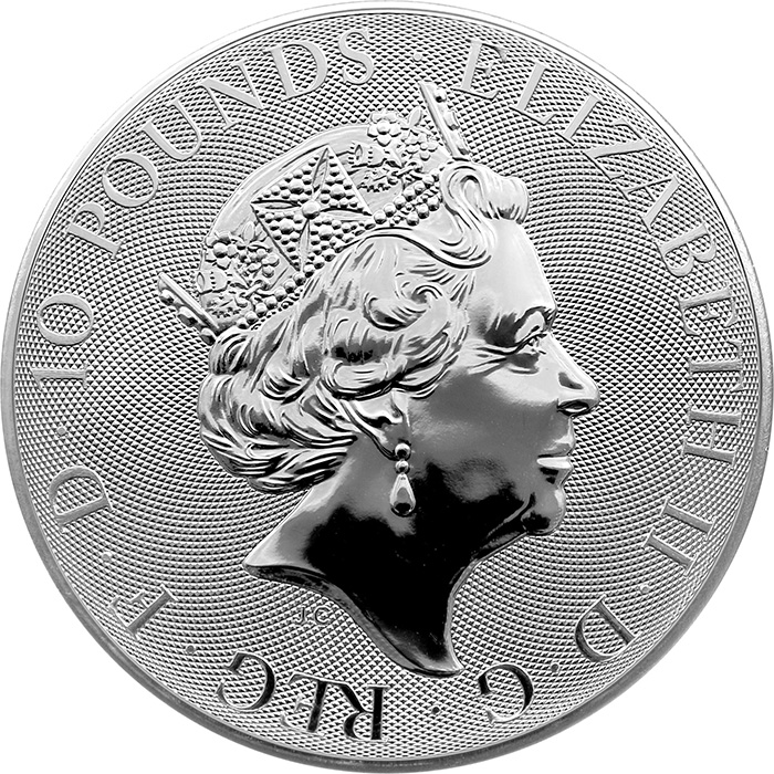 Stříbrná investiční mince The Queen's Beasts 10 Oz 2022