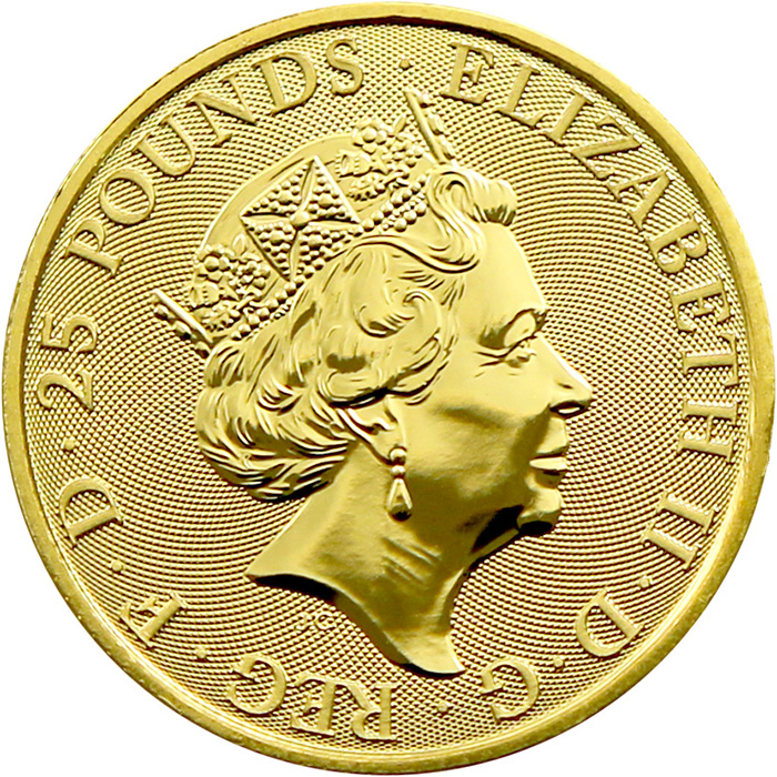 Zlatá investiční mince The Royal Tudor Beasts - The Lion 1/4 Oz 2022