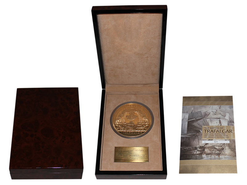 Zlatá minca 1 Kg Bitva u Trafalgaru 200. výročie 2005 Proof