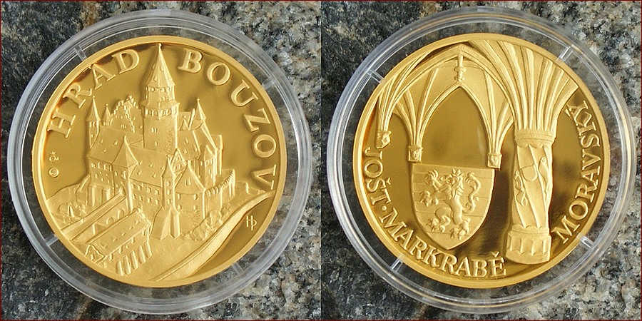 Zlatá uncová medaile Hrad Bouzov 2011 Proof 