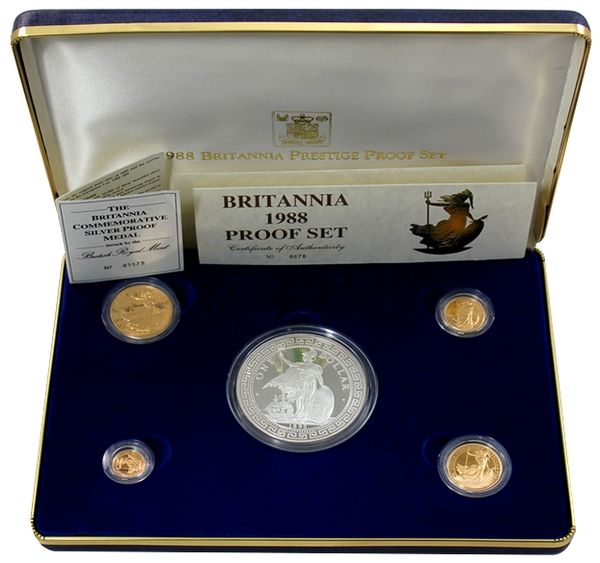 Britannia Prestižní sada zlatých mincí 1988 Proof