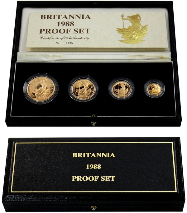 Britannia Sada zlatých mincí 1988 Proof