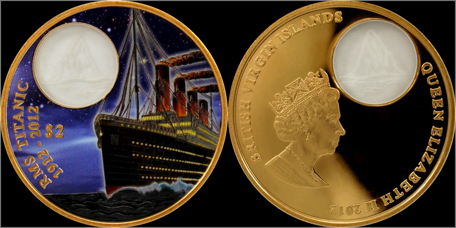 Bronzová kolorovaná mince Titanic - Night 100. výročí 2012 Proof