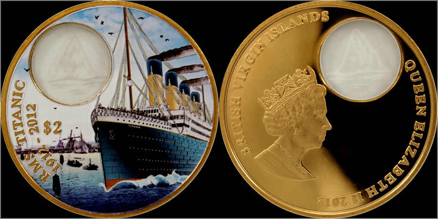 Bronzová kolorovaná mince Titanic - Day 100. výročí 2012 Proof
