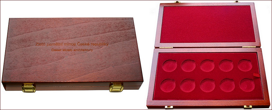 Dřevěná krabička 10 x Au ČR (DSA)