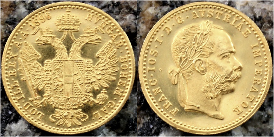 Zlatá mince Dukát Františka Josefa I. 1896