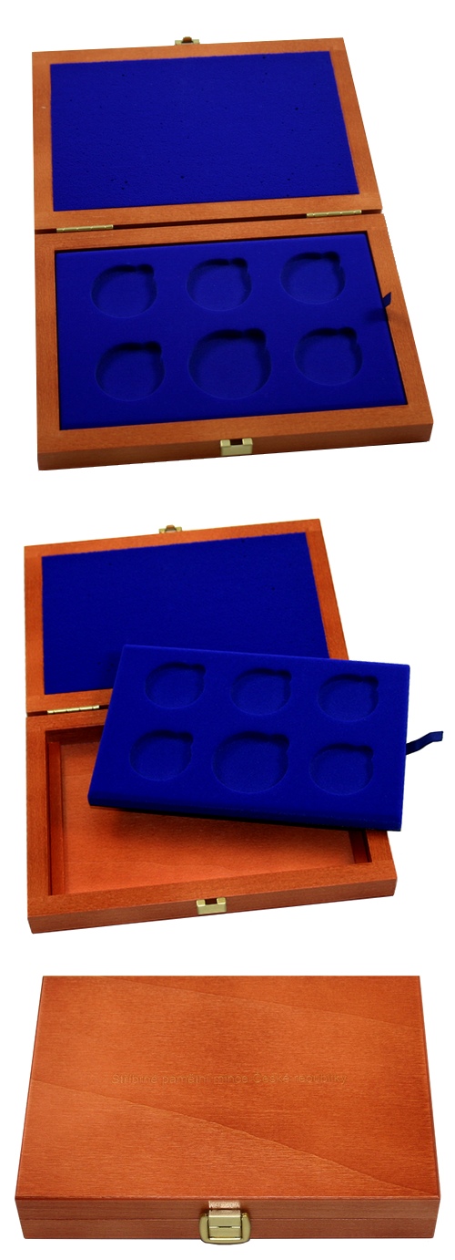 Dřevěná krabička 5 x Ag ČR 36 mm plus 1 x 45 mm