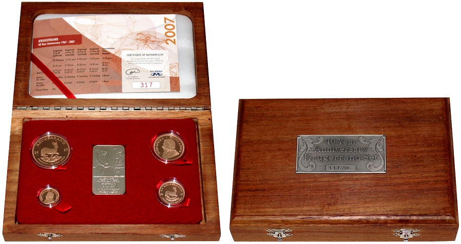 Krugerrand 2007 Exkluzivní sada zlatých mincí 40. výročí Proof