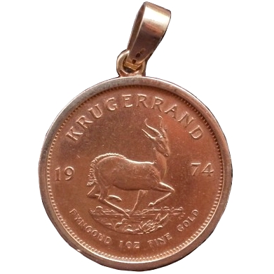 Zlatá mince Krugerrand 1 Oz 1974 Přívěsek