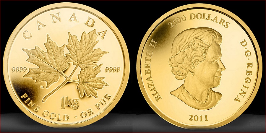 Maple Leaf Forever 1 Kg Zlatá mince 2011 Proof