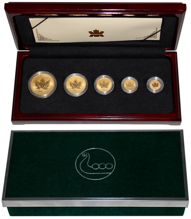 Maple Leaf - Dědictví Vikingů Sada zlatých mincí 2001 Proof