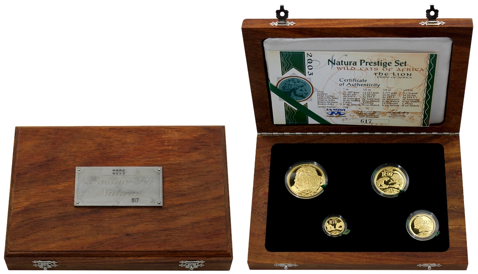 Natura - Lev Prestižní sada zlatých mincí 2003 Proof