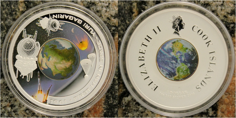 Stříbrná mince První muž ve vesmíru Jurij Gagarin 1 Oz 2008 Proof