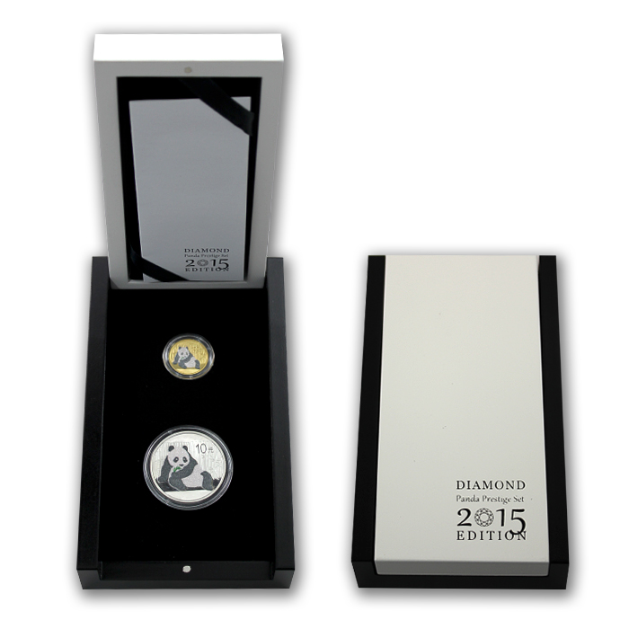 Panda Prestižní sada zlaté a stříbrné mince Diamond Edition 2015 Proof