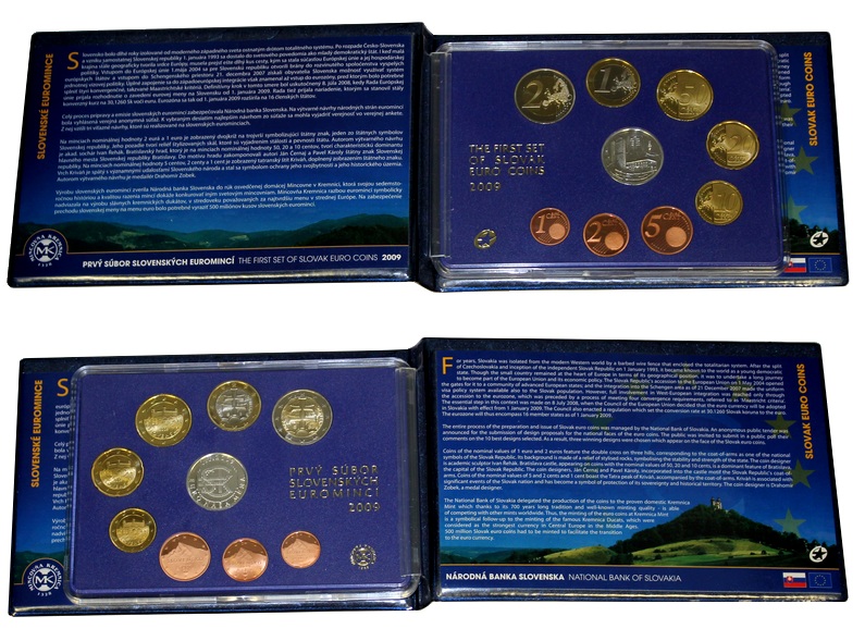 Sada oběžných mincí 2009 Slovenské Euromince Proof