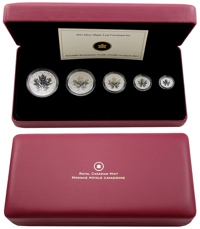 Sada stříbrných mincí Maple Leaf 25.výročí 2013 Proof (.9999)