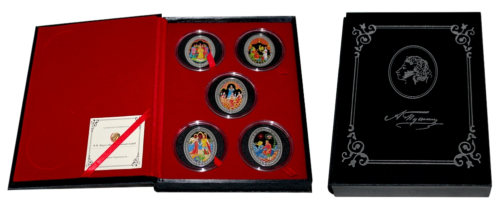 Pohádky Alexandra Puškina Sada stříbrných mincí 2009 Proof