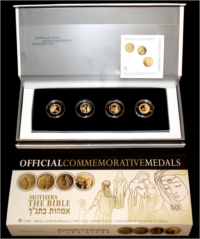 Matky v Bibli Sada 4 nejmenších zlatých medailí Izrael 2008 Proof