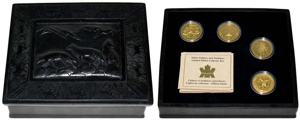 Původní kultury a tradice Kanady Raritní sada zlatých mincí 1997 - 2000 Proof