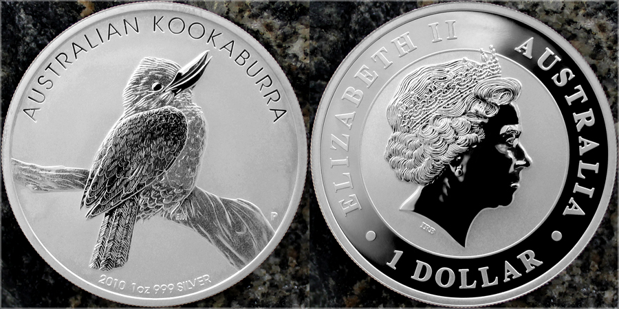Stříbrná investiční mince Kookaburra Ledňáček 1 Oz 2010
