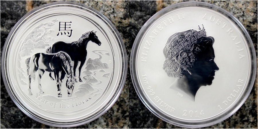 Strieborná investičná minca Year of the Horse Rok Koňa Lunárny 1 Oz 2014