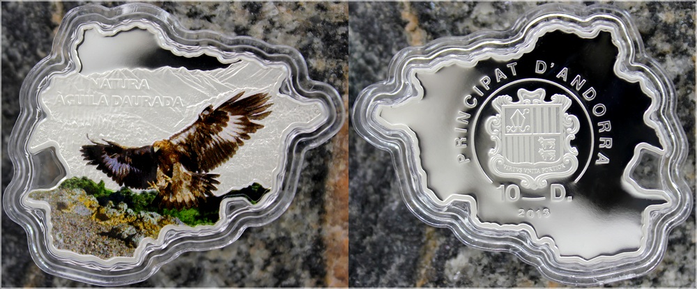 Stříbrná mince Orel skalní Andorra Natura 1 Oz 2013 Proof