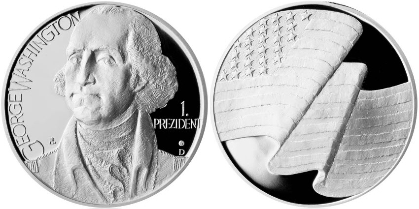 Stříbrná medaile George Washington 2012 Proof	