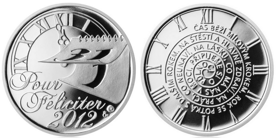 Stříbrná medaile Pour Feliciter 2012 Proof 