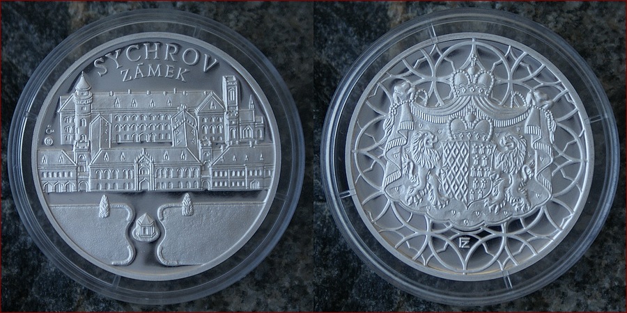 Zámek Sychrov stříbrná medaile 2011 1 Oz PROOF