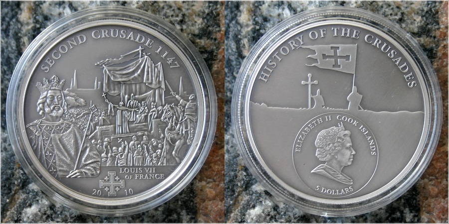 Stříbrná mince Druhá křížová výprava 2010 Standard Cook Islands 