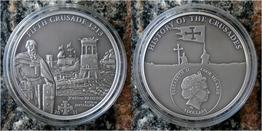 Stříbrná mince Pátá křížová výprava 2011 Standard Cook Islands 