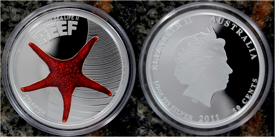 Stříbrná mince Hvězdice Australian Sea Life II. 2011 Proof