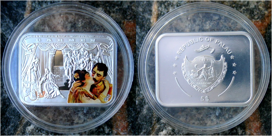 Stříbrná mince Georges Bizet Carmen 2011 Proof Palau 