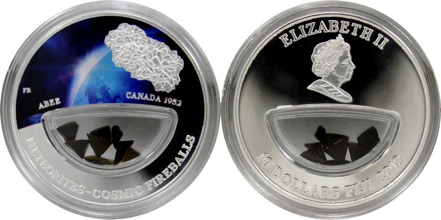 Strieborná minca kolorovaná Meteorit Abee 2012 Proof
