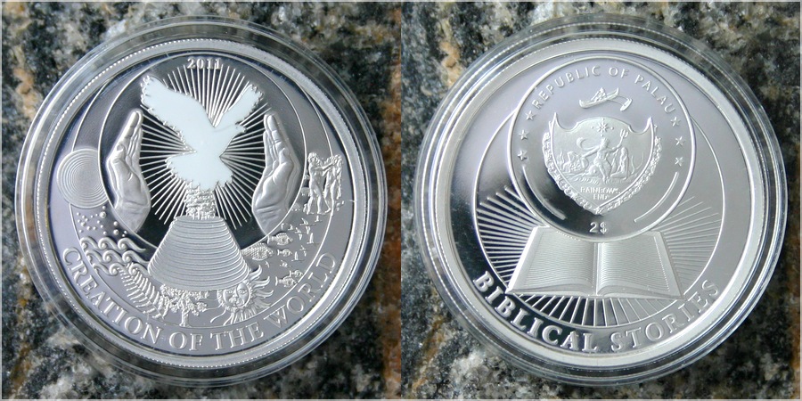 Stříbrná mince Stvoření světa 2011 Proof Palau 