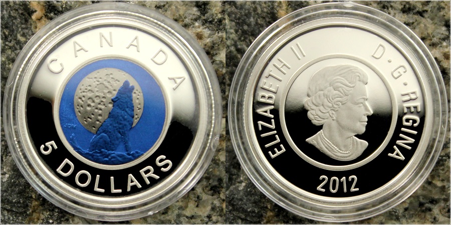 Zadní strana Strieborná minca Wolf Moon Niób 2012 Proof