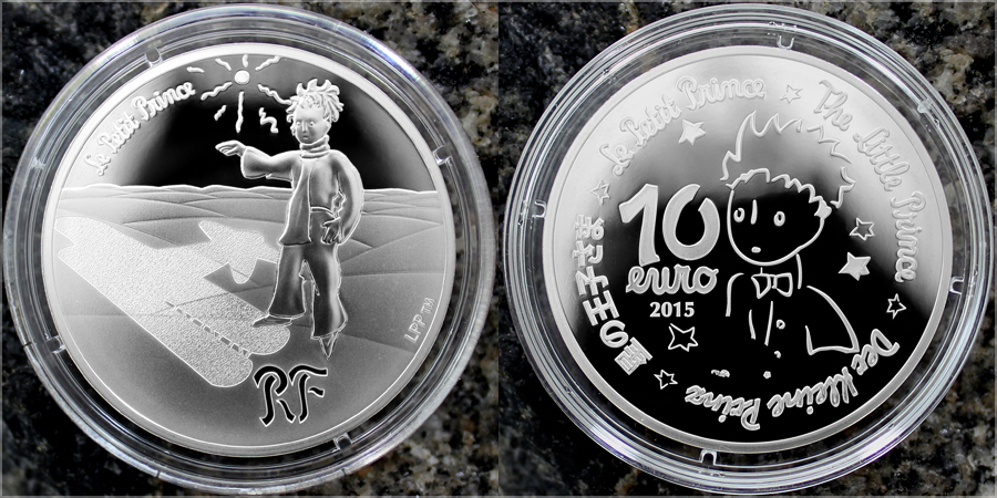 Stříbrná mince Malý princ: Hvězdy jsou průvodci 2015 Proof