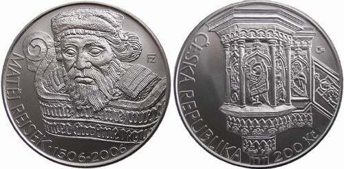 Stříbrná mince 200 Kč Matěj Rejsek 500. výročí úmrtí 2006 Standard
