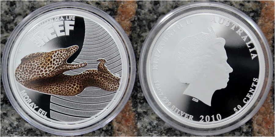 Strieborná minca Muréna Australian Sea Life I. 2010 Proof